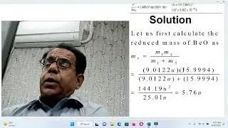 Reduced Mass & Vibrational Frequency of BeO