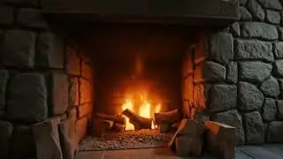 Ancient Palace Hearth Fire 🔥 Stone Fireplace Ambience (1 Hour)
