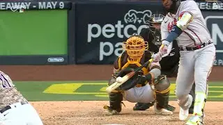 Marcell Ozuna crushes his 4th home run of the season, Padres vs. Braves, 04/17/2022