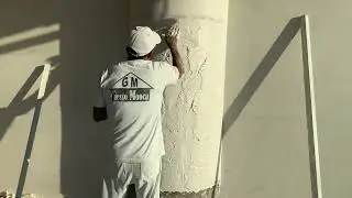 Plastering of the round pillar