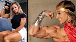 Muscle Girls flexing ripped Muscles 💪 Fbb posing Abs, Biceps, Qauds 🏆  Workout Motivation