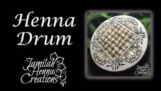 Henna Drum with Zentangle and Lotus design