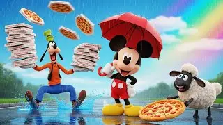 Mickey Mouse Helps Goofy in the Rain With Black Sheep🌧️🐑 | Pizza Trouble 3D Cartoon