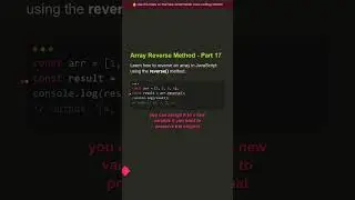 🔥 Array Reverse Method - Part 17/715 - Best Practice Explained #shorts #javascript