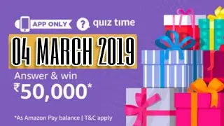 Amazon Quiz Today Answers | Win ₹50000 | 4 March 2019