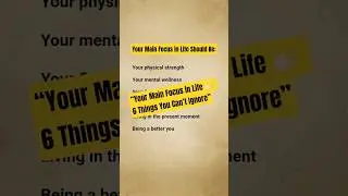 6 Life Priorities That Will Transform Your Future#quotes #facts #motivation