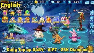 Digimon Adventure RPG Private Server - Daily Top up 648&yen; - 25k diamond - VIP 7 ( X7Game )