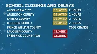School closures and delays due to Thursday's rain and ice