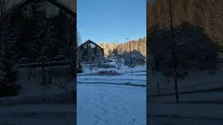 Oslo Norway, walking snowy downhill