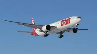 TAM 777-300ER landing at Frankfurt Airport