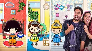 CINDERELA vs BRANCA DE NEVE vs BELA | QUARTO DAS PRINCESAS no Toca Life