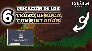 💠Ubicaci&oacute;n de los 6 Trozo de roca con Pintadas | Abre la pintada del mural | Genshin Impact 5.0💥