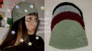 crochet rose beanie pattern 🌹 easy tutorial !
