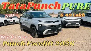 New Tata Punch Facelift 2026 Pure Model- Rear AC Vents, Features, Price | Tata Punch Pure 2026