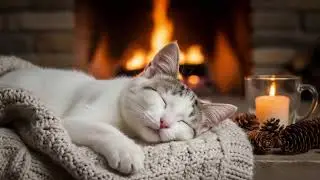 Emotional Healing Cat Music 432Hz 🐾 Cozy Fireplace Atmosphere For Calm Rest, Relief, And Comfort