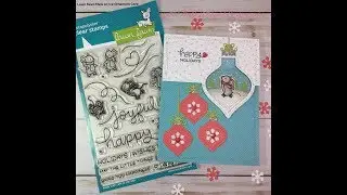 Lawn Fawn Mice on Ice Ornament Card