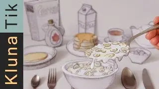 I Drew an American Breakfast&hellip; Then I Ate It (ASMR)