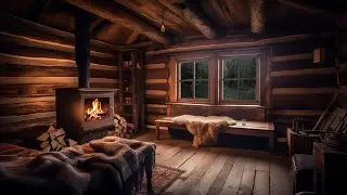 Cozy Cabin Ambience with Heavy Rain for Sleep, Study and Relaxation, Meditation | 8 hours