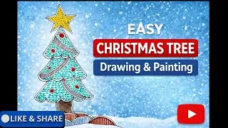 Christmas Tree इतनी जल्दी? यकीन नहीं होगा! 😲 | Easy Christmas Tree Drawing / Painting 🌲🎨