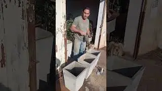 Dando Acabamento Nos Vasos De Cimento