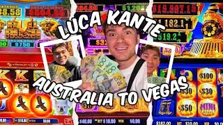 GAMBLING My Way to VEGAS! (Days 1–5 Compilation) 🎰🇦🇺➡️🇺🇸 | Luca Kante