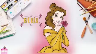 Princess Belle Coloring | Easy Step-by-Step Tutorial for Kids
