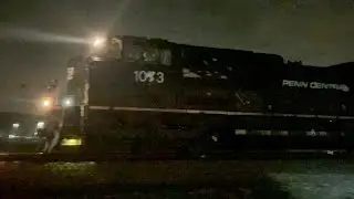 NS 1073 &ldquo;Penn Central&rdquo; Heritage Unit & NS Autorack Train at Brock Road in Brownsboro, AL 1-8-2026 
