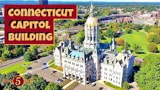 CONNECTICUT STATE CAPITOL Building in Hartford, CT Drone Video
