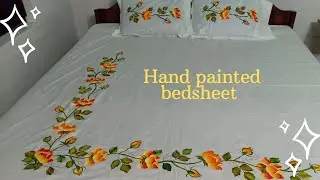Bed sheet design hand work simple painting|Home Decor Ideas