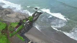Cinematic Drone View Pig Stone Beach in Bali