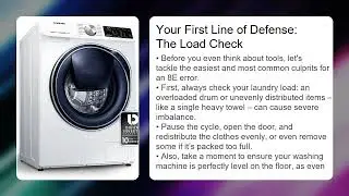 Samsung Washing Machine Error Code 8E &ndash; Vibration Sensor Error Fix