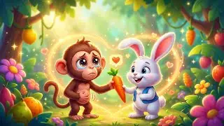 Hungry Monkey & Kind Rabbit 🐵🐰 | Emotional Kids Story | Hindi Shorts 