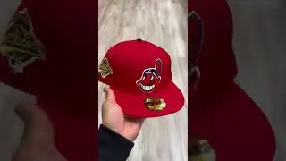 Cleveland Indians 1995 World Series New Era 59Fifty Fitted Hat V2 Red Gray Under Brim