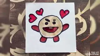 How to draw bt21 character shooky (suga)🐱 ||easy drawing idea for beginners || bts army