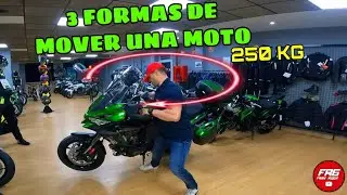 COMO MOVER UNA MOTO PESADA FACILMENTE / MOVER MOTO PESADA EN PARADO Y PONER CABALLETE / TUTORIAL