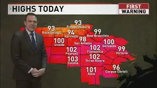 Temperatures near 100 degrees under mostly sunny skies