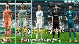 Real Madrid 2017-18 Kit New Font LaLiga and UCL for PES 2013