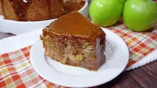Apple Pecan Cake with Caramel Glaze