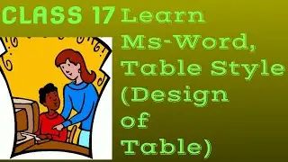 LEARN MS WORD TABLE STYLE (DESIGN)
