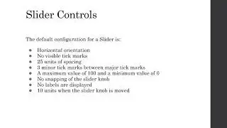 Slider and TextArea Controls