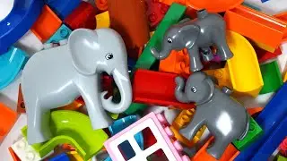 Satisfying Building Blocks Marble Run Super cute! Elephant family block coasters!