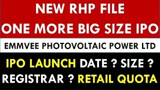 New Mainboard IPO Confirm | RHP File | Emmvee Photovoltaic Power IPO | IPO Latest News