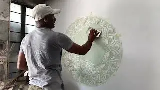 Wall stencil painting texture design ideas