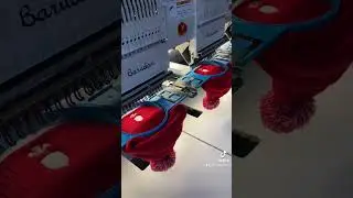 Embroidering logos on woolly hats! #embroidery #embroiderymachine #embroid #embroided #logo