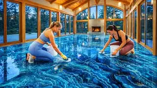 Top 5 Most Beautiful Liquid Marble Epoxy Stairs for Wooden Houses