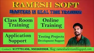 RAMESHSOFT:WebDriver commands in Selenium|| Selenium in Realtiime