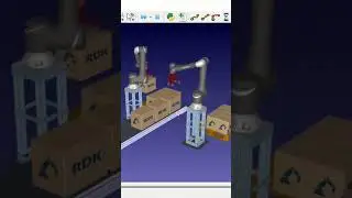 #robot #robodk #simulation #techman#omron #conveyorsystems #materialhandling #pickandplace