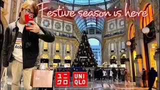 Shopping @UNIQLO  & festive light in milan #vlogmas