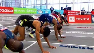 Men's 60m Hurdles.  Ocean Breeze Athletic Complex.  Borough of Staten Island, NYC.  February 6, 2022