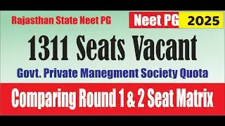 Rajasthan NEET PG 2025 Round 2 Seat Matrix | Compare with Round 1 | Branch & Category Wise